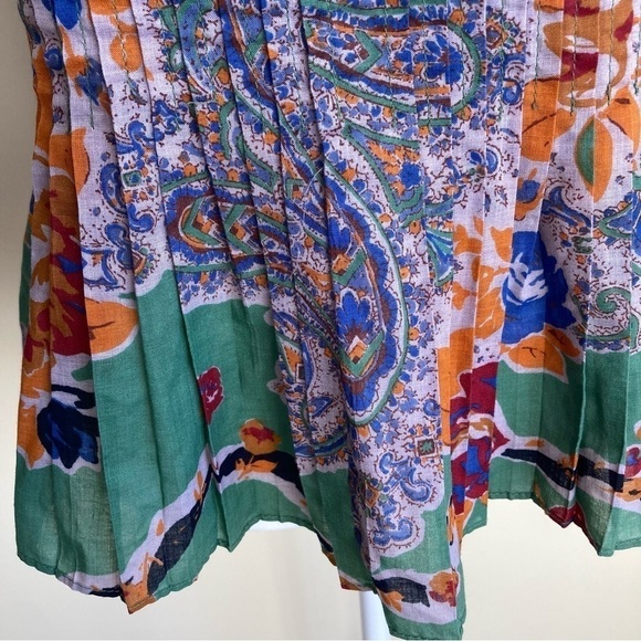 VTG ‘80s Albert Nipon Two Piece Set Blouse & Skirt Green Paisley Floral Size XS - Picture 15 of 16